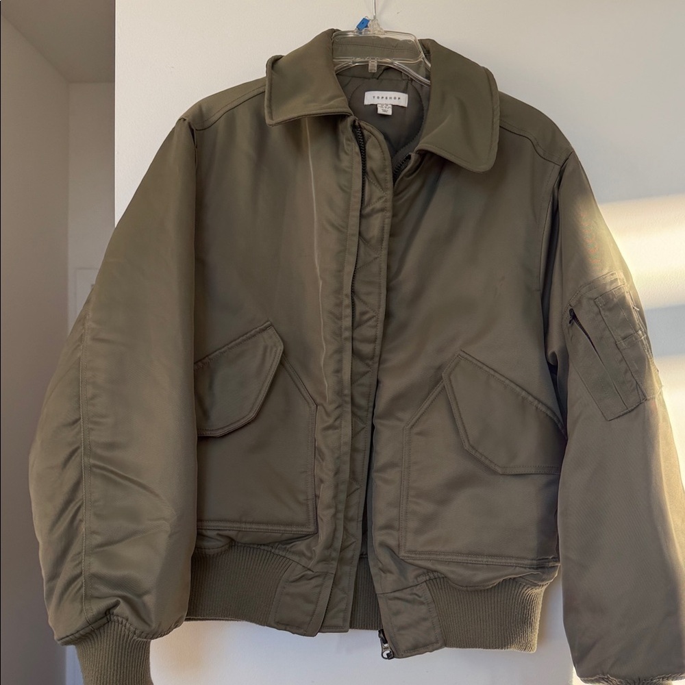 TopShop Olive Bomber Jacket